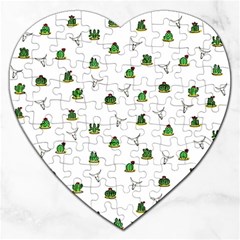 Cactus Pattern Jigsaw Puzzle (heart) by Valentinaart