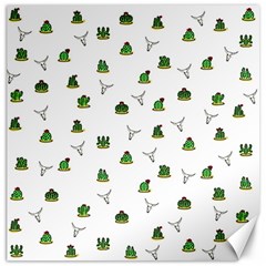 Cactus Pattern Canvas 12  X 12   by Valentinaart