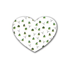 Cactus Pattern Heart Coaster (4 Pack)  by Valentinaart