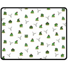 Cactus Pattern Double Sided Fleece Blanket (medium)  by Valentinaart