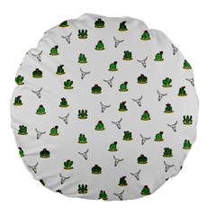 Cactus Pattern Large 18  Premium Flano Round Cushions by Valentinaart