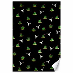 Cactus Pattern Canvas 12  X 18   by Valentinaart