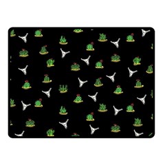 Cactus Pattern Fleece Blanket (small) by Valentinaart