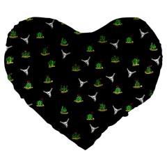 Cactus Pattern Large 19  Premium Heart Shape Cushions by Valentinaart