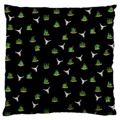 Cactus Pattern Large Flano Cushion Case (one Side) by Valentinaart