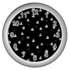 Cactus pattern Wall Clocks (Silver) 