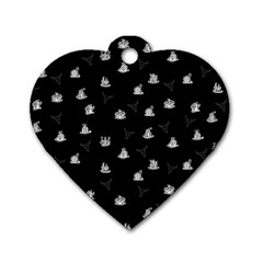 Cactus Pattern Dog Tag Heart (one Side) by Valentinaart