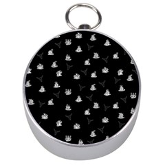 Cactus pattern Silver Compasses