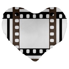 Frame Decorative Movie Cinema Large 19  Premium Heart Shape Cushions by Nexatart