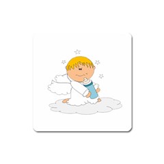 Angel Baby Bottle Cute Sweet Square Magnet by Nexatart