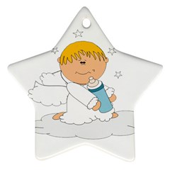 Angel Baby Bottle Cute Sweet Star Ornament (two Sides) by Nexatart