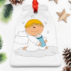 Angel Baby Bottle Cute Sweet Bell Ornament (two Sides) by Nexatart