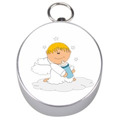 Angel Baby Bottle Cute Sweet Silver Compasses by Nexatart