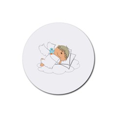 Sweet Dreams Angel Baby Cartoon Rubber Coaster (round)  by Nexatart