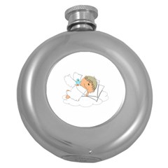 Sweet Dreams Angel Baby Cartoon Round Hip Flask (5 Oz) by Nexatart