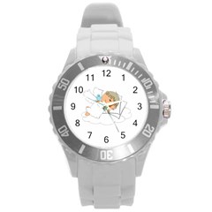 Sweet Dreams Angel Baby Cartoon Round Plastic Sport Watch (l) by Nexatart