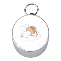 Sweet Dreams Angel Baby Cartoon Mini Silver Compasses by Nexatart