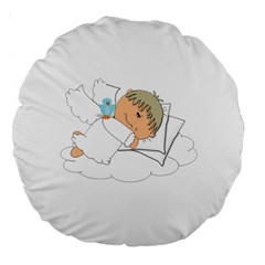 Sweet Dreams Angel Baby Cartoon Large 18  Premium Flano Round Cushions by Nexatart