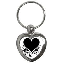 Silhouette Heart Black Design Key Chains (heart)  by Nexatart