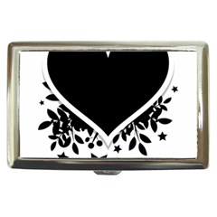 Silhouette Heart Black Design Cigarette Money Cases by Nexatart