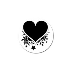 Silhouette Heart Black Design Golf Ball Marker by Nexatart