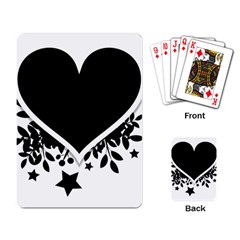 Silhouette Heart Black Design Playing Card by Nexatart