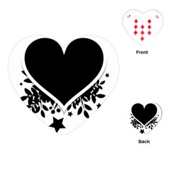 Silhouette Heart Black Design Playing Cards (heart)  by Nexatart