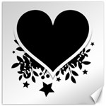 Silhouette Heart Black Design Canvas 16  x 16   15.2 x15.41  Canvas - 1