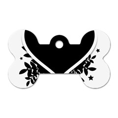 Silhouette Heart Black Design Dog Tag Bone (one Side) by Nexatart