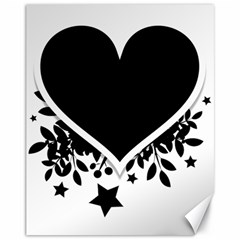 Silhouette Heart Black Design Canvas 11  X 14   by Nexatart