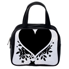 Silhouette Heart Black Design Classic Handbags (one Side) by Nexatart