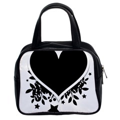 Silhouette Heart Black Design Classic Handbags (2 Sides) by Nexatart