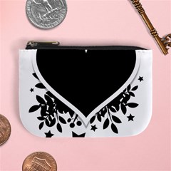 Silhouette Heart Black Design Mini Coin Purses by Nexatart