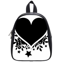 Silhouette Heart Black Design School Bags (small)  by Nexatart