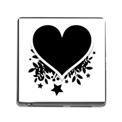 Silhouette Heart Black Design Memory Card Reader (square) by Nexatart