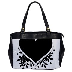 Silhouette Heart Black Design Office Handbags by Nexatart