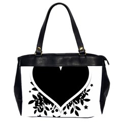 Silhouette Heart Black Design Office Handbags (2 Sides)  by Nexatart