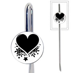 Silhouette Heart Black Design Book Mark by Nexatart