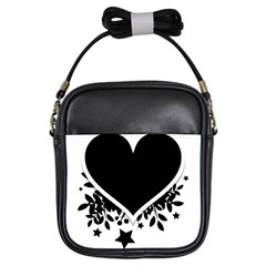 Silhouette Heart Black Design Girls Sling Bags by Nexatart