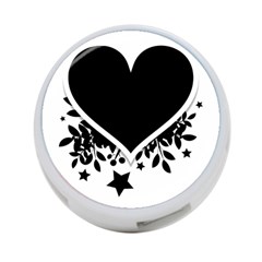 Silhouette Heart Black Design 4-port Usb Hub (one Side) by Nexatart