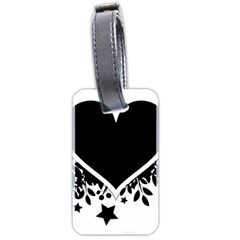 Silhouette Heart Black Design Luggage Tags (two Sides) by Nexatart