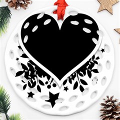 Silhouette Heart Black Design Ornament (round Filigree) by Nexatart