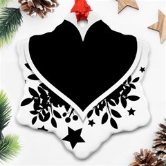 Silhouette Heart Black Design Ornament (snowflake) by Nexatart