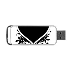 Silhouette Heart Black Design Portable Usb Flash (two Sides) by Nexatart