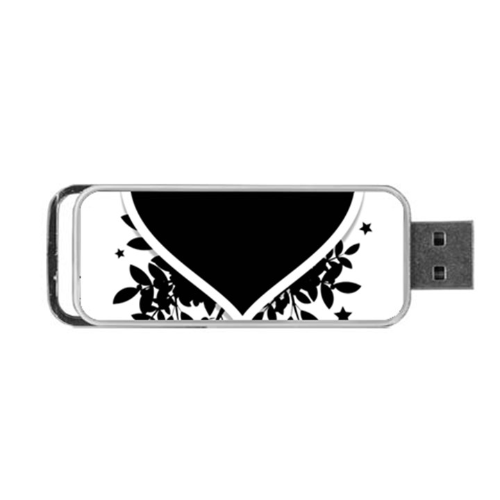 Silhouette Heart Black Design Portable USB Flash (Two Sides)