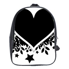 Silhouette Heart Black Design School Bags (xl)  by Nexatart