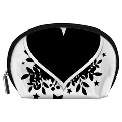 Silhouette Heart Black Design Accessory Pouches (large)  by Nexatart