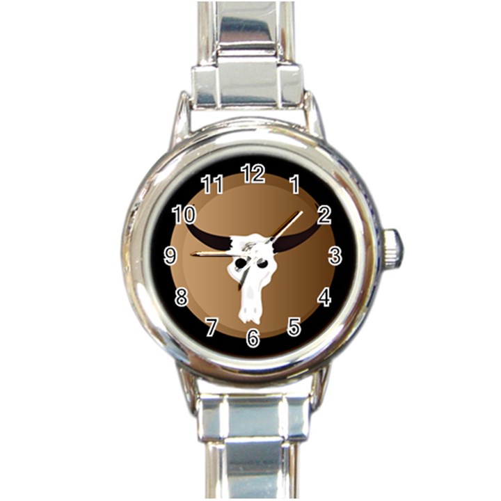 Logo The Cow Animals Round Italian Charm Watch