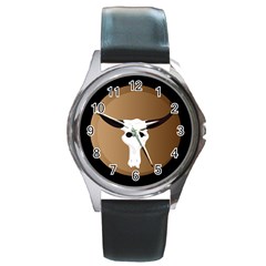 Logo The Cow Animals Round Metal Watch by Nexatart