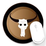 Logo The Cow Animals Round Mousepads Front